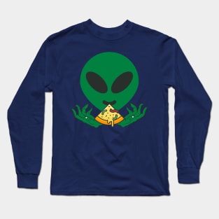 Alien Pizza Eating Long Sleeve T-Shirt